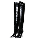 Bild in Galerie-Betrachter laden, Dolce & Gabbana Black Patent Leather Knee High Boots Shoes
