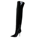 Bild in Galerie-Betrachter laden, Dolce & Gabbana Black Patent Leather Knee High Boots Shoes
