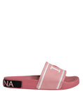 Load image into Gallery viewer, Dolce & Gabbana Pink Leather I Love D&G Sandals Slides Shoes
