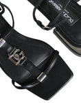 Bild in Galerie-Betrachter laden, Dolce & Gabbana Black Leather Logo Ankle Strap Keira Sandals Shoes
