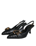 Bild in Galerie-Betrachter laden, Dolce & Gabbana Black Devotion Leather Heels Slingback Shoes
