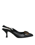 Bild in Galerie-Betrachter laden, Dolce & Gabbana Black Devotion Leather Heels Slingback Shoes
