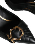 Bild in Galerie-Betrachter laden, Dolce & Gabbana Black Devotion Leather Heels Slingback Shoes
