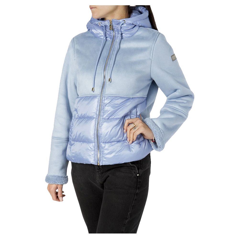 Yes Zee Hellblaue Nylon Frauen Jacke