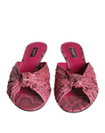 Bild in Galerie-Betrachter laden, Dolce & Gabbana Pink Python Leather Kitten Heels Slides Shoes
