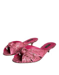 Bild in Galerie-Betrachter laden, Dolce & Gabbana Pink Python Leather Kitten Heels Slides Shoes
