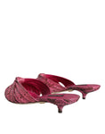 Bild in Galerie-Betrachter laden, Dolce & Gabbana Pink Python Leather Kitten Heels Slides Shoes
