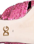 Bild in Galerie-Betrachter laden, Dolce & Gabbana Pink Python Leather Kitten Heels Slides Shoes
