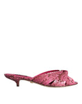 Bild in Galerie-Betrachter laden, Dolce & Gabbana Pink Python Leather Kitten Heels Slides Shoes
