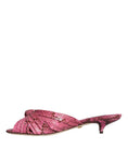 Bild in Galerie-Betrachter laden, Dolce & Gabbana Pink Python Leather Kitten Heels Slides Shoes
