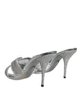 Load image into Gallery viewer, Dolce & Gabbana Silver Crystals Keira Heels Slides Shoes
