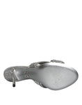 Load image into Gallery viewer, Dolce & Gabbana Silver Crystals Keira Heels Slides Shoes
