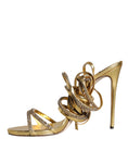 Load image into Gallery viewer, Dolce & Gabbana Gold Crystals Keira Heels Sandals Shoes
