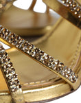 Load image into Gallery viewer, Dolce & Gabbana Gold Crystals Keira Heels Sandals Shoes
