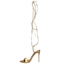 Load image into Gallery viewer, Dolce & Gabbana Gold Leather High Heels Sandals Shoes
