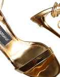 Load image into Gallery viewer, Dolce & Gabbana Gold Leather High Heels Sandals Shoes
