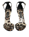 Resmi galeri görüntüleyiciye yükleyin, Dolce & Gabbana Brown Leopard KEIRA Ankle Strap Sandals Shoes
