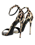 Resmi galeri görüntüleyiciye yükleyin, Dolce & Gabbana Brown Leopard KEIRA Ankle Strap Sandals Shoes
