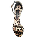 Resmi galeri görüntüleyiciye yükleyin, Dolce & Gabbana Brown Leopard KEIRA Ankle Strap Sandals Shoes
