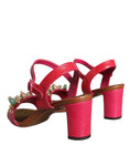 Bild in Galerie-Betrachter laden, Dolce & Gabbana Fuchsia Leather Embellished Keira Sandals Shoes
