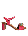 Bild in Galerie-Betrachter laden, Dolce & Gabbana Fuchsia Leather Embellished Keira Sandals Shoes
