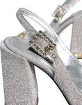 Bild in Galerie-Betrachter laden, Dolce & Gabbana Silver Crystal Slingback Heels Sandals Shoes
