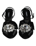 Bild in Galerie-Betrachter laden, Dolce & Gabbana Black Crystal Ankle Strap Sandals Shoes
