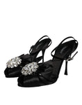 Bild in Galerie-Betrachter laden, Dolce & Gabbana Black Crystal Ankle Strap Sandals Shoes
