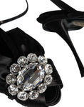 Bild in Galerie-Betrachter laden, Dolce & Gabbana Black Crystal Ankle Strap Sandals Shoes
