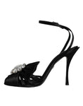 Bild in Galerie-Betrachter laden, Dolce & Gabbana Black Crystal Ankle Strap Sandals Shoes
