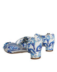 Bild in Galerie-Betrachter laden, Dolce & Gabbana White Blue Majolica Print Ankle Strap Sandals Shoes
