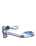 Bild in Galerie-Betrachter laden, Dolce & Gabbana White Blue Majolica Print Ankle Strap Sandals Shoes
