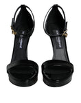 Resmi galeri görüntüleyiciye yükleyin, Dolce & Gabbana Black KEIRA Heels Ankle Strap Sandals Shoes
