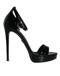 Resmi galeri görüntüleyiciye yükleyin, Dolce & Gabbana Black KEIRA Heels Ankle Strap Sandals Shoes
