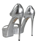 Bild in Galerie-Betrachter laden, Dolce & Gabbana Silver KEIRA Heels Ankle Strap Sandals Shoes
