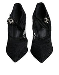 Bild in Galerie-Betrachter laden, Dolce & Gabbana Black Mary Jane Pumps Lace Crystals Heels Shoes
