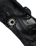 Bild in Galerie-Betrachter laden, Dolce & Gabbana Black Mary Jane Pumps Lace Crystals Heels Shoes
