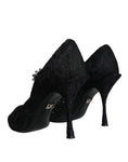 Bild in Galerie-Betrachter laden, Dolce & Gabbana Black Mary Jane Pumps Lace Crystals Heels Shoes
