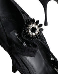 Bild in Galerie-Betrachter laden, Dolce & Gabbana Black Mary Jane Pumps Lace Crystals Heels Shoes
