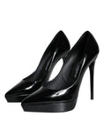 Bild in Galerie-Betrachter laden, Dolce & Gabbana Black Leather Platform Heels Pumps Shoes
