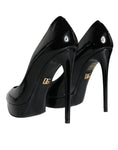 Bild in Galerie-Betrachter laden, Dolce & Gabbana Black Leather Platform Heels Pumps Shoes
