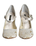 Bild in Galerie-Betrachter laden, Dolce & Gabbana White Lace Crystals Heels Sandals Shoes
