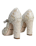 Bild in Galerie-Betrachter laden, Dolce & Gabbana White Lace Crystals Heels Sandals Shoes
