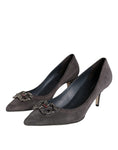 Resmi galeri görüntüleyiciye yükleyin, Dolce & Gabbana Gray Amore Suede Bellucci Heels Pumps Shoes
