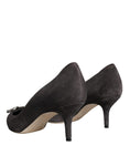 Resmi galeri görüntüleyiciye yükleyin, Dolce & Gabbana Gray Amore Suede Bellucci Heels Pumps Shoes
