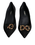 Load image into Gallery viewer, Dolce & Gabbana Black Amore Suede Bellucci Heels Pumps Shoes
