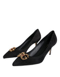 Load image into Gallery viewer, Dolce & Gabbana Black Amore Suede Bellucci Heels Pumps Shoes
