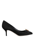 Load image into Gallery viewer, Dolce & Gabbana Black Amore Suede Bellucci Heels Pumps Shoes
