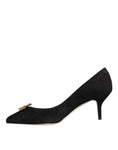 Load image into Gallery viewer, Dolce & Gabbana Black Amore Suede Bellucci Heels Pumps Shoes
