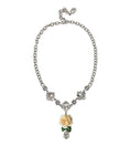 Bild in Galerie-Betrachter laden, Dolce & Gabbana Silver Brass Clear Crystal Roses Pendants Necklace
